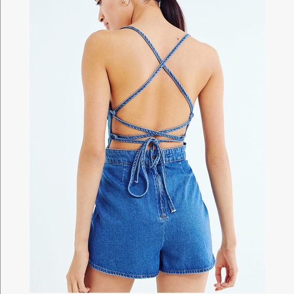 Urban Outfitters Pants - BDG Graham Denim Strappy tie-back romper